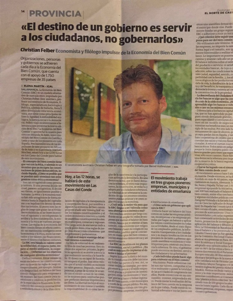 Entrevista en El Norte de Castilla